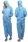 क्लीनरूम ईएसडी सुरक्षित वस्त्र पॉलिएस्टर एंटी स्टेटिक जैकेट और पैंट कक्षा 1000 - 10000