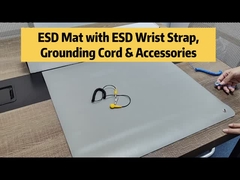 ईएसडी ग्रे पीवीसी टेबल मैट एंटीस्टेटिक मैट एंटीस्टेटिक क्षेत्र के लिए बटन के साथ