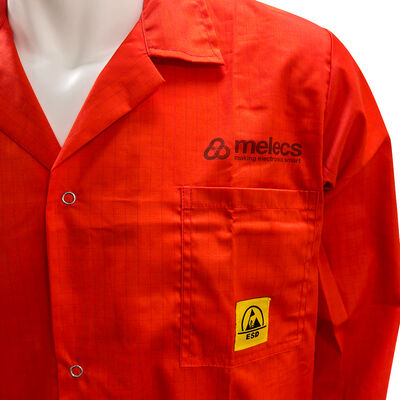 Red ESD Antistatic Lab Coat With Snap Buttons
