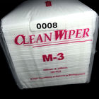 100% पॉलिएस्टर साफ कमरे पोंछे 4-मुड़ा हुआ लिंट नि: शुल्क Cleanroom M-3 सफाई वाइपर